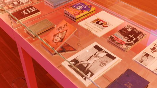 Installationsansicht von Vaginal Davis' "The Wicked Pavilion: The Fantasia Library" im Rahmen der Ausstellung "Vaginal Davis: Fabelhaftes Produkt" im Gropius Bau, 2025.