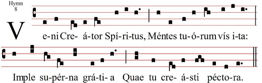 Hymnus "Veni creator spiritus", Graduale Romanum, Wikimedia Commons