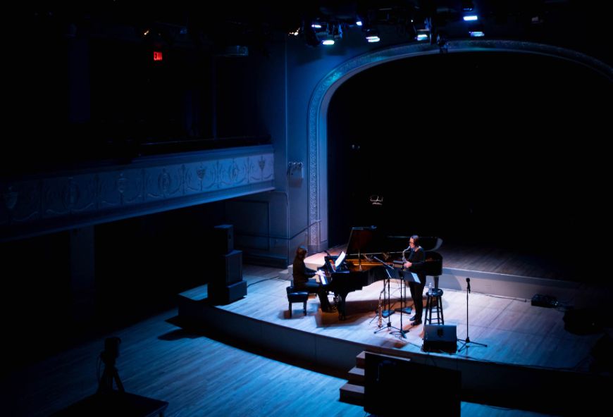 Ingrid Laubrock and Kids Davis, Jazzfest Berlin 7. November 2020, Roulette, Brooklyn New York c Wolf Daniel
