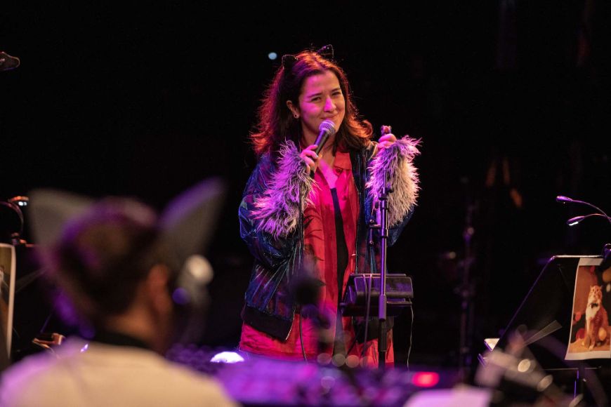 Vocalist Cansu Tanrikurlu, MEOW! Project, Jazzfest Berlin 7. November 2020, silent Green Berlin c Camille Blake